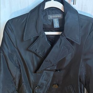 Double breasted unisex Black Button-Front Jacket